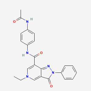 molecular formula C23H21N5O3 B2778781 N-(4-acetamidophenyl)-5-ethyl-3-oxo-2-phenyl-2H,3H,5H-pyrazolo[4,3-c]pyridine-7-carboxamide CAS No. 921514-24-1