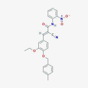 (E)-2-cyano-3-[3-ethoxy-4-[(4-methylphenyl)methoxy]phenyl]-N-(2-nitrophenyl)prop-2-enamide