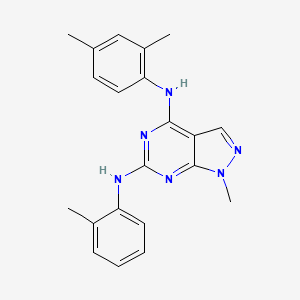 4-N-(2,4-dimethylphenyl)-1-methyl-6-N-(2-methylphenyl)pyrazolo[3,4-d]pyrimidine-4,6-diamine