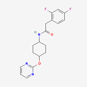2-(2,4-difluorophenyl)-N-((1r,4r)-4-(pyrimidin-2-yloxy)cyclohexyl)acetamide