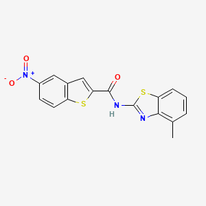 molecular formula C17H11N3O3S2 B2778805 N-(4-methyl-1,3-benzothiazol-2-yl)-5-nitro-1-benzothiophene-2-carboxamide CAS No. 477548-25-7