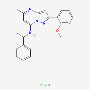 2-(2-methoxyphenyl)-5-methyl-N-(1-phenylethyl)pyrazolo[1,5-a]pyrimidin-7-amine hydrochloride