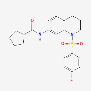 N-[1-(4-fluorophenyl)sulfonyl-3,4-dihydro-2H-quinolin-7-yl]cyclopentanecarboxamide