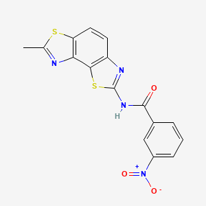 molecular formula C16H10N4O3S2 B2778824 N-{11-methyl-3,10-dithia-5,12-diazatricyclo[7.3.0.0^{2,6}]dodeca-1(9),2(6),4,7,11-pentaen-4-yl}-3-nitrobenzamide CAS No. 476631-69-3