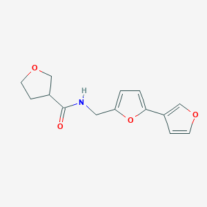 molecular formula C14H15NO4 B2778837 N-({[2,3'-bifuran]-5-yl}methyl)oxolane-3-carboxamide CAS No. 2034566-65-7