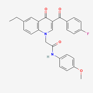 2-(6-ethyl-3-(4-fluorobenzoyl)-4-oxoquinolin-1(4H)-yl)-N-(4-methoxyphenyl)acetamide