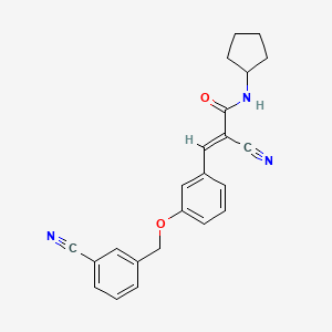 (E)-2-cyano-3-[3-[(3-cyanophenyl)methoxy]phenyl]-N-cyclopentylprop-2-enamide