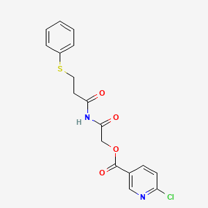 molecular formula C17H15ClN2O4S B2778868 2-Oxo-2-[3-(phenylsulfanyl)propanamido]ethyl 6-chloropyridine-3-carboxylate CAS No. 874977-29-4
