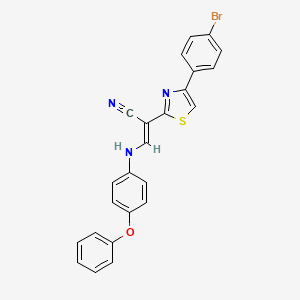(E)-2-(4-(4-bromophenyl)thiazol-2-yl)-3-((4-phenoxyphenyl)amino)acrylonitrile