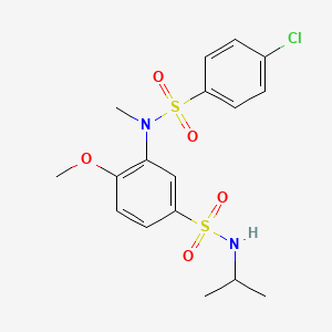 molecular formula C17H21ClN2O5S2 B2778879 3-(4-chloro-N-methylphenylsulfonamido)-N-isopropyl-4-methoxybenzenesulfonamide CAS No. 923157-14-6