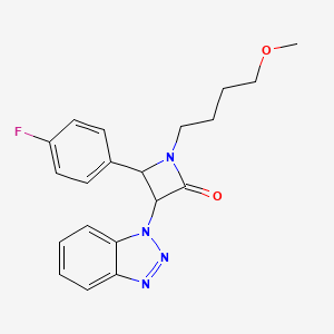 molecular formula C20H21FN4O2 B2778880 3-(1H-1,2,3-benzotriazol-1-yl)-4-(4-fluorophenyl)-1-(4-methoxybutyl)azetidin-2-one CAS No. 1241099-19-3