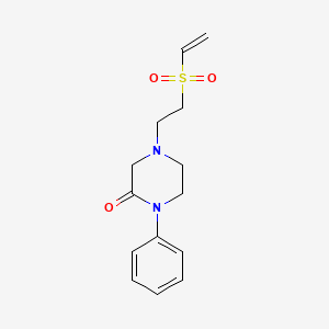 molecular formula C14H18N2O3S B2778884 4-(2-Ethenylsulfonylethyl)-1-phenylpiperazin-2-one CAS No. 2248964-03-4