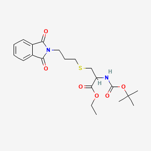 ethyl 2-[(tert-butoxycarbonyl)amino]-3-{[3-(1,3-dioxo-1,3-dihydro-2H-isoindol-2-yl)propyl]sulfanyl}propanoate
