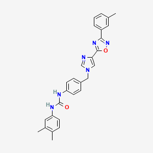1-(3,4-dimethylphenyl)-3-(4-((4-(3-(m-tolyl)-1,2,4-oxadiazol-5-yl)-1H-imidazol-1-yl)methyl)phenyl)urea