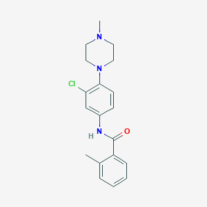 molecular formula C19H22ClN3O B277889 N-[3-chloro-4-(4-methylpiperazin-1-yl)phenyl]-2-methylbenzamide 