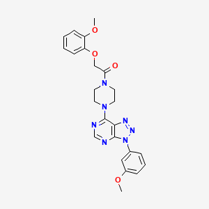 2-(2-methoxyphenoxy)-1-(4-(3-(3-methoxyphenyl)-3H-[1,2,3]triazolo[4,5-d]pyrimidin-7-yl)piperazin-1-yl)ethanone