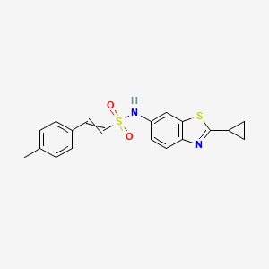N-(2-cyclopropyl-1,3-benzothiazol-6-yl)-2-(4-methylphenyl)ethene-1-sulfonamide