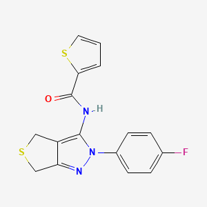 N-(2-(4-fluorophenyl)-4,6-dihydro-2H-thieno[3,4-c]pyrazol-3-yl)thiophene-2-carboxamide
