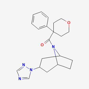 ((1R,5S)-3-(1H-1,2,4-triazol-1-yl)-8-azabicyclo[3.2.1]octan-8-yl)(4-phenyltetrahydro-2H-pyran-4-yl)methanone