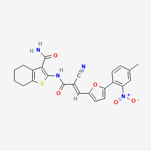 (E)-2-(2-cyano-3-(5-(4-methyl-2-nitrophenyl)furan-2-yl)acrylamido)-4,5,6,7-tetrahydrobenzo[b]thiophene-3-carboxamide