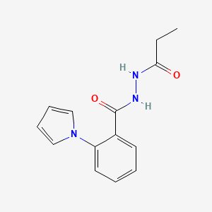 molecular formula C14H15N3O2 B2778923 N'-propionyl-2-(1H-pyrrol-1-yl)benzenecarbohydrazide CAS No. 478063-07-9