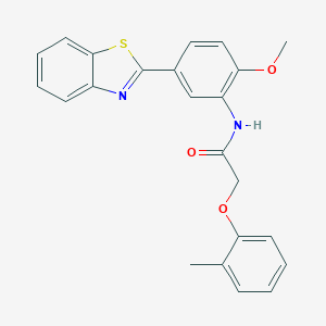 molecular formula C23H20N2O3S B277893 N-[5-(1,3-benzothiazol-2-yl)-2-methoxyphenyl]-2-(2-methylphenoxy)acetamide 