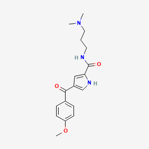 molecular formula C18H23N3O3 B2778941 N-[3-(dimethylamino)propyl]-4-(4-methoxybenzoyl)-1H-pyrrole-2-carboxamide CAS No. 478259-68-6