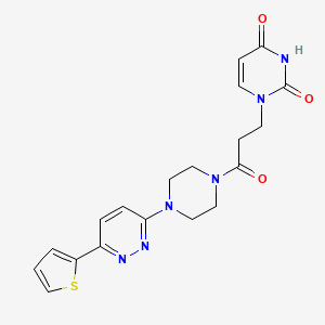 1-(3-oxo-3-(4-(6-(thiophen-2-yl)pyridazin-3-yl)piperazin-1-yl)propyl)pyrimidine-2,4(1H,3H)-dione