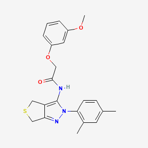 molecular formula C22H23N3O3S B2778969 N-[2-(2,4-dimethylphenyl)-2H,4H,6H-thieno[3,4-c]pyrazol-3-yl]-2-(3-methoxyphenoxy)acetamide CAS No. 893954-62-6