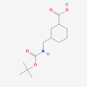 molecular formula C13H23NO4 B2778972 3-(Tert-butoxycarbonylamino-methyl)-cyclohexanecarboxylic acid CAS No. 145149-55-9