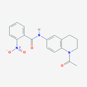 molecular formula C18H17N3O4 B2778983 N-(1-acetyl-1,2,3,4-tetrahydroquinolin-6-yl)-2-nitrobenzamide CAS No. 941960-12-9