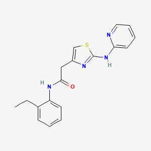 molecular formula C18H18N4OS B2778994 N-(2-ethylphenyl)-2-(2-(pyridin-2-ylamino)thiazol-4-yl)acetamide CAS No. 1226445-10-8