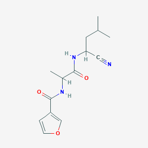 molecular formula C14H19N3O3 B2779016 N-(1-cyano-3-methylbutyl)-2-[(furan-3-yl)formamido]propanamide CAS No. 1311431-37-4