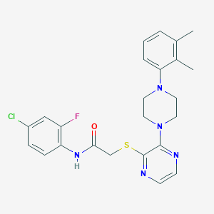 molecular formula C24H25ClFN5OS B2779026 N-(4-chloro-2-fluorophenyl)-2-((3-(4-(2,3-dimethylphenyl)piperazin-1-yl)pyrazin-2-yl)thio)acetamide CAS No. 1030087-44-5