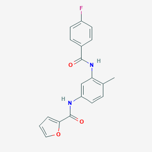 molecular formula C19H15FN2O3 B277903 N-{3-[(4-fluorobenzoyl)amino]-4-methylphenyl}-2-furamide 