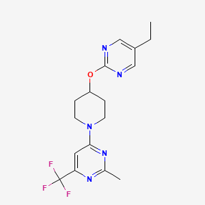 molecular formula C17H20F3N5O B2779040 4-{4-[(5-Ethylpyrimidin-2-yl)oxy]piperidin-1-yl}-2-methyl-6-(trifluoromethyl)pyrimidine CAS No. 2379989-30-5