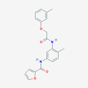 molecular formula C21H20N2O4 B277907 N-(4-methyl-3-{[(3-methylphenoxy)acetyl]amino}phenyl)-2-furamide 
