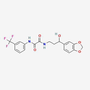 molecular formula C19H17F3N2O5 B2779071 N1-(3-(benzo[d][1,3]dioxol-5-yl)-3-hydroxypropyl)-N2-(3-(trifluoromethyl)phenyl)oxalamide CAS No. 1421530-57-5