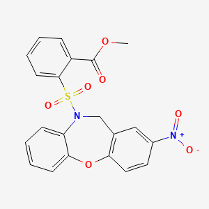 molecular formula C21H16N2O7S B2779076 methyl 2-{[2-nitrodibenzo[b,f][1,4]oxazepin-10(11H)-yl]sulfonyl}benzenecarboxylate CAS No. 866157-21-3