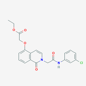 molecular formula C21H19ClN2O5 B2779079 ethyl 2-[(2-{[(3-chlorophenyl)carbamoyl]methyl}-1-oxo-1,2-dihydroisoquinolin-5-yl)oxy]acetate CAS No. 868223-96-5