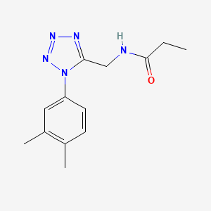 molecular formula C13H17N5O B2779136 N-((1-(3,4-dimethylphenyl)-1H-tetrazol-5-yl)methyl)propionamide CAS No. 921502-54-7