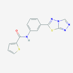 molecular formula C14H9N5OS2 B277916 N-[3-([1,2,4]triazolo[3,4-b][1,3,4]thiadiazol-6-yl)phenyl]thiophene-2-carboxamide 