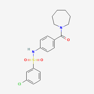 molecular formula C19H21ClN2O3S B2779167 N-(4-(azepane-1-carbonyl)phenyl)-3-chlorobenzenesulfonamide CAS No. 690962-33-5