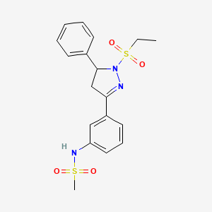 N-{3-[1-(ethanesulfonyl)-5-phenyl-4,5-dihydro-1H-pyrazol-3-yl]phenyl}methanesulfonamide