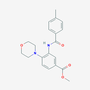 molecular formula C20H22N2O4 B277918 Methyl 3-[(4-methylbenzoyl)amino]-4-(4-morpholinyl)benzoate 