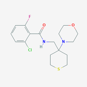 2-Chloro-6-fluoro-N-[(4-morpholin-4-ylthian-4-yl)methyl]benzamide