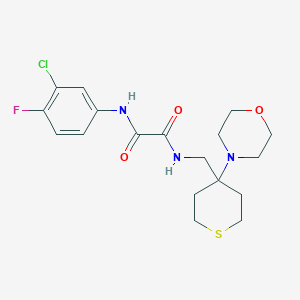 molecular formula C18H23ClFN3O3S B2779185 N'-(3-chloro-4-fluorophenyl)-N-{[4-(morpholin-4-yl)thian-4-yl]methyl}ethanediamide CAS No. 2380186-80-9