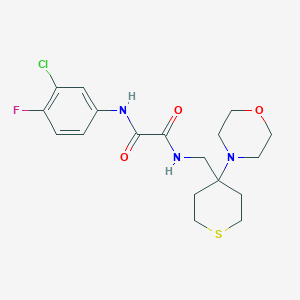 N'-(3-Chloro-4-fluorophenyl)-N-[(4-morpholin-4-ylthian-4-yl)methyl]oxamide