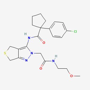 1-(4-chlorophenyl)-N-(2-(2-((2-methoxyethyl)amino)-2-oxoethyl)-4,6-dihydro-2H-thieno[3,4-c]pyrazol-3-yl)cyclopentanecarboxamide