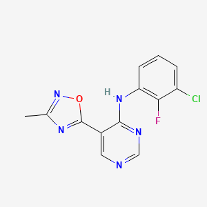 N-(3-chloro-2-fluorophenyl)-5-(3-methyl-1,2,4-oxadiazol-5-yl)pyrimidin-4-amine